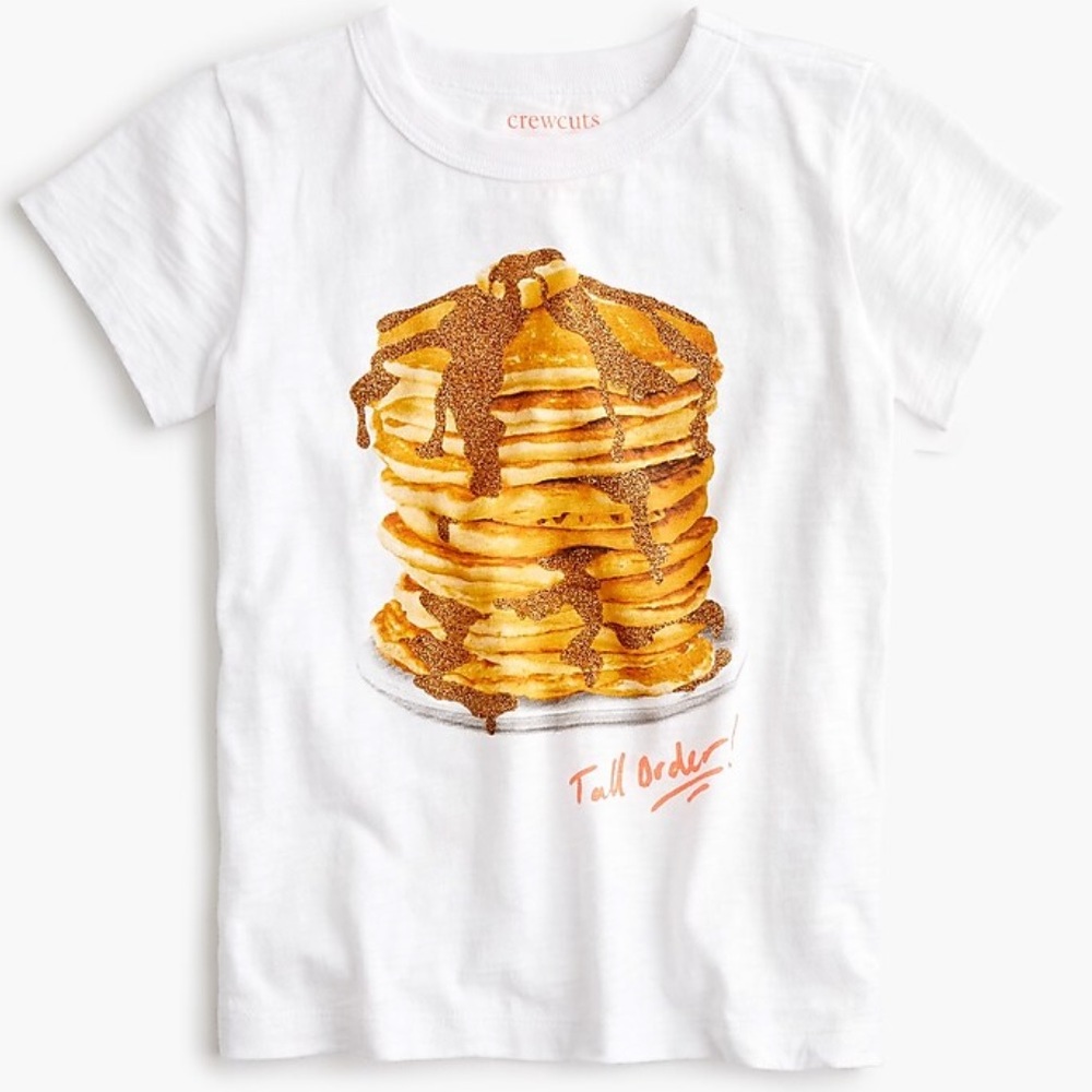 Crewcuts Glitter Tee Girls White Pancake Shirt NWT